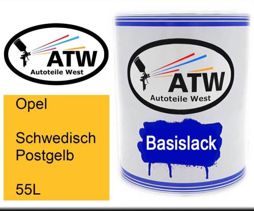 Opel, Schwedisch Postgelb, 55L: 1L Lackdose, von ATW Autoteile West.